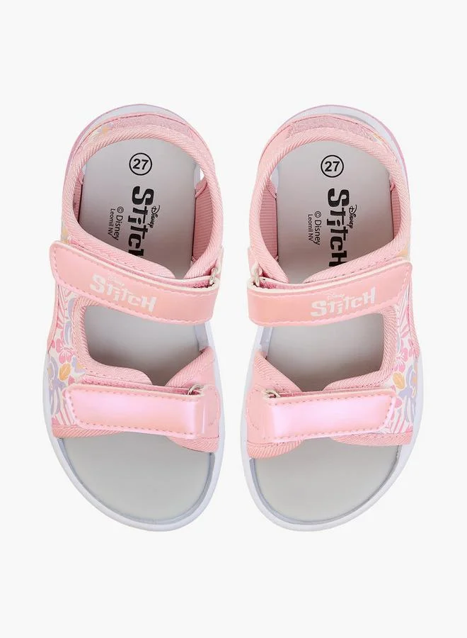 ديزني Girls Stitch Print Light-Up Sandals